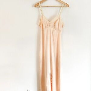 Vintage Frenchmaid Beige Negiglee with Lace Detailing.